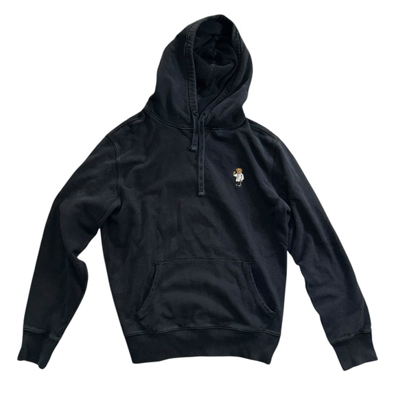 Polo Ralph Lauren Embroidered Martini Bear Black Hoodie Mens Size Medium Preppy - Picture 5 of 9